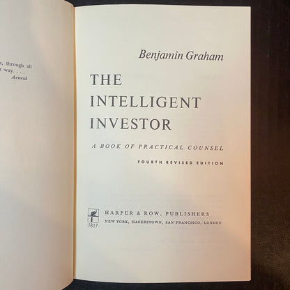 The Intelligent Investor - Benjamin Graham - Reprint - 1973