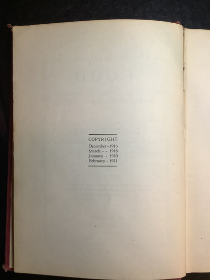 Food - Dr. J. H. Tilden - 1921