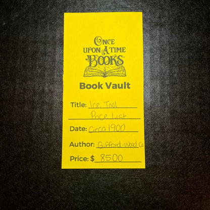 Ice Tool Price List - Gifford-Wood Ca - Circa 1900