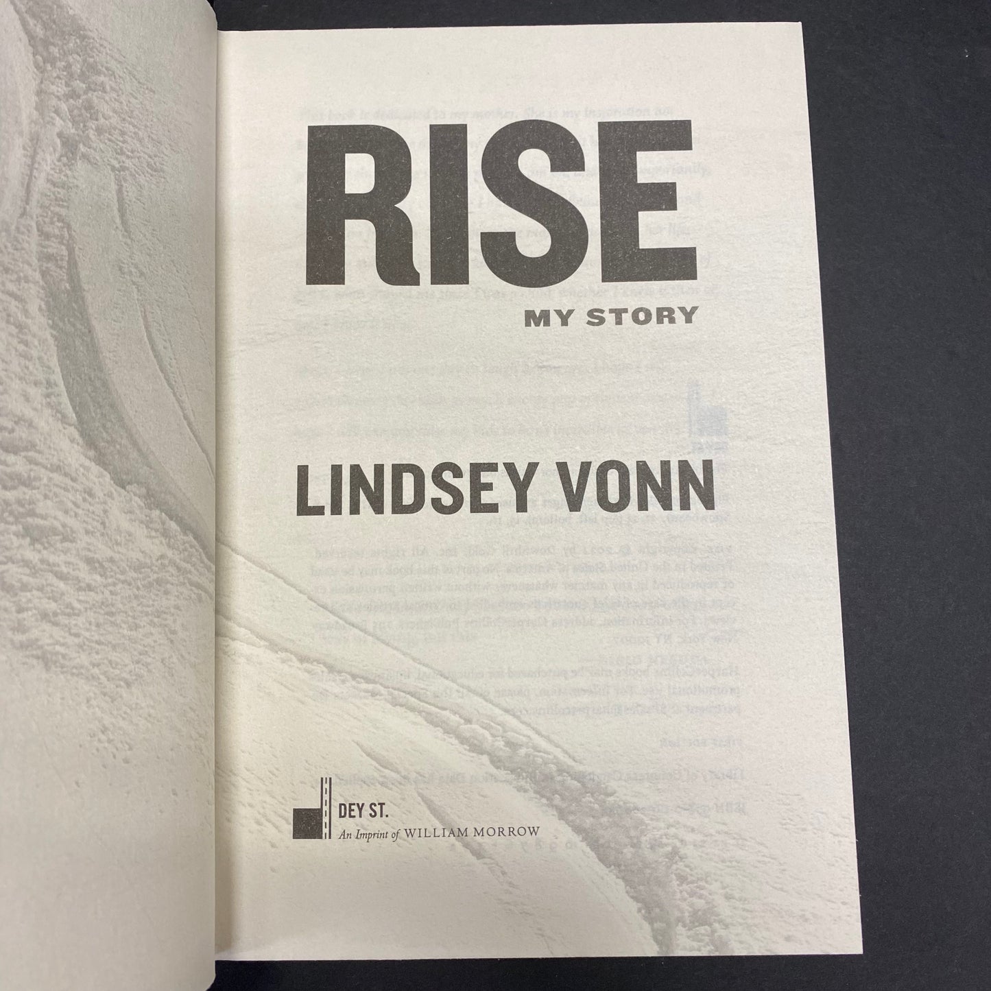 Rise - Lindsey Vonn - Signed - 1st Edition - 2022