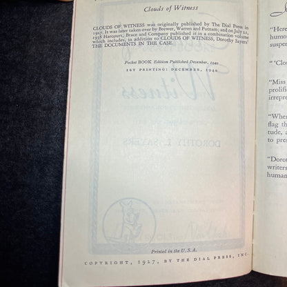 A Lord Peter Mystery Clouds of Witness - Dorothy L. Sayers - 1940