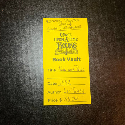 War and Peace - Leo Tolstoy - Inner Sanctum Edition - 1942