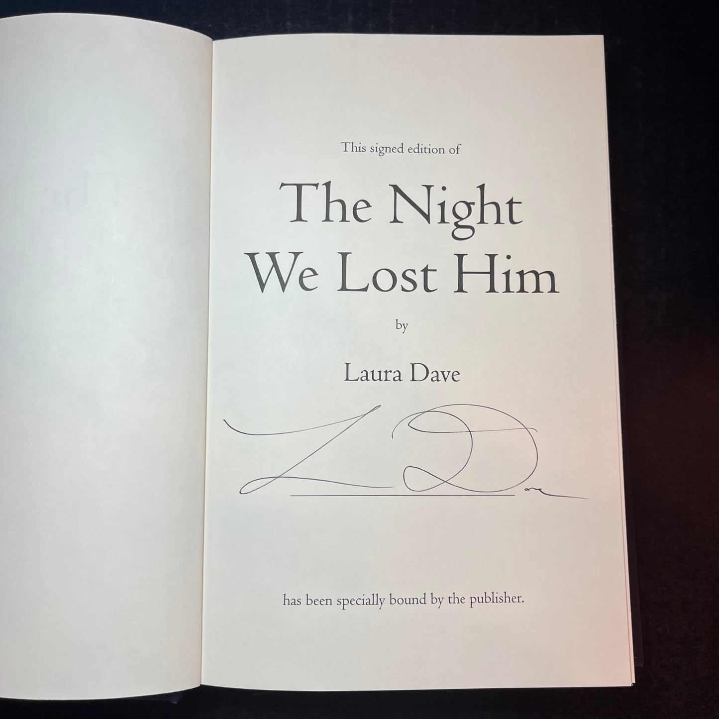 The Night We Lost Him - Laura Dave - Signed Copy - 2024
