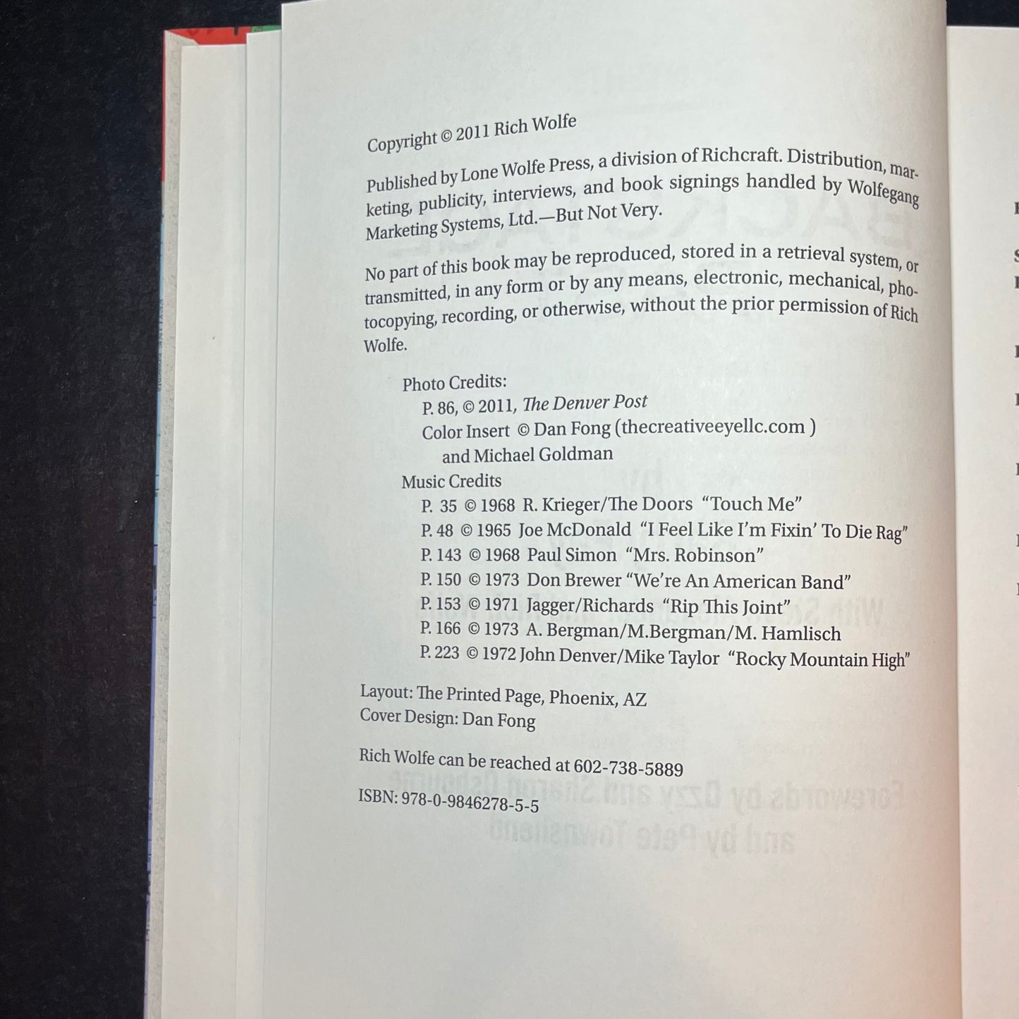 Backstage Past - Berry Fey with Steve Alexander and Rich Wolfe - Signed Copy - 2011