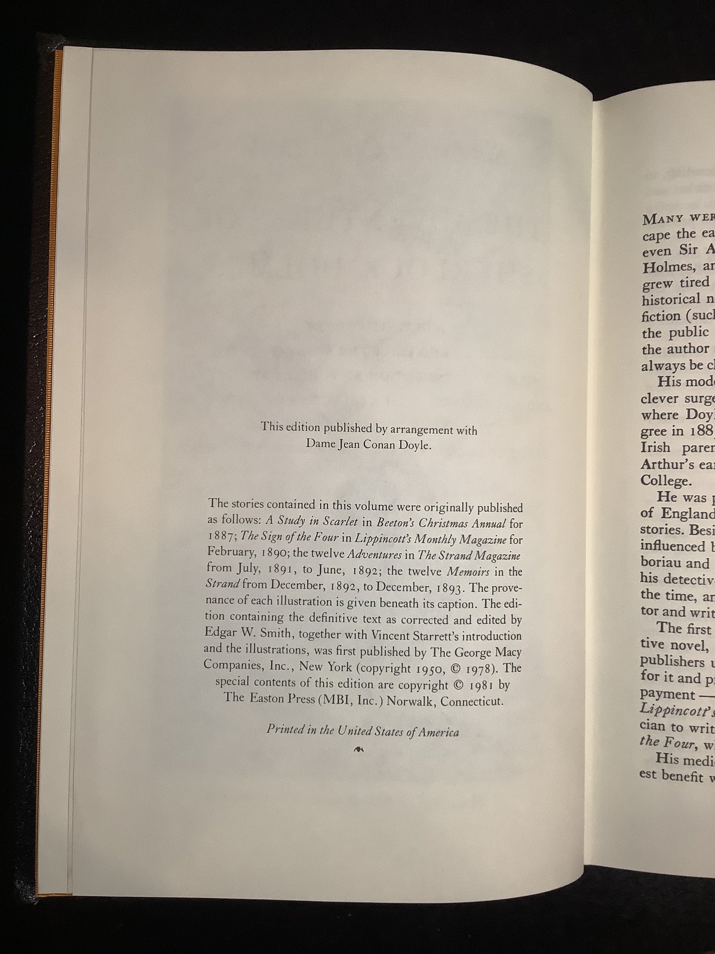 The Adventures of Sherlock Holmes - Sir Arthur Conan Doyle - Easton Press - 1981