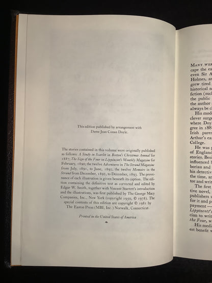 The Adventures of Sherlock Holmes - Sir Arthur Conan Doyle - Easton Press - 1981