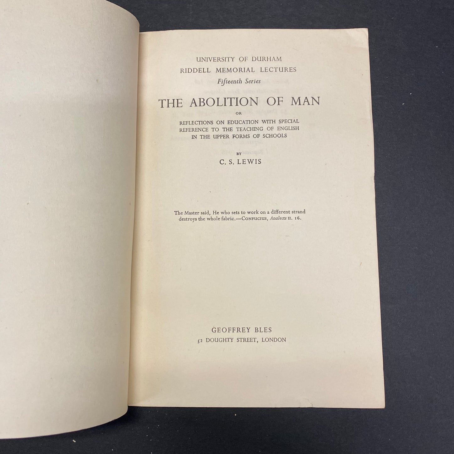 The Abolition of Man - C. S. Lewis - 1956