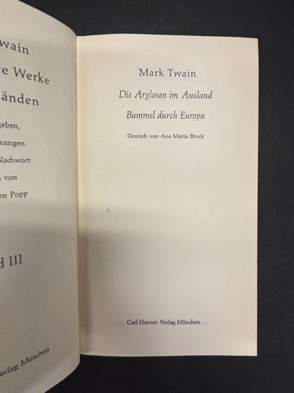 Mark Twain Gesammelte Werke - Mark Twain - 5 Volumes - 1967