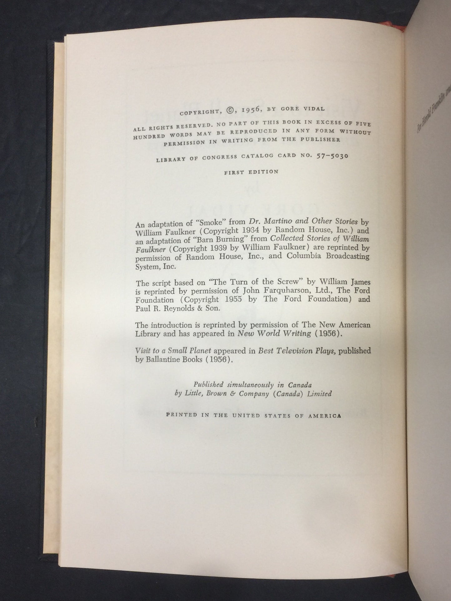 Visit to a Small Planet - Gore Vidal - 1st Edition - 1956