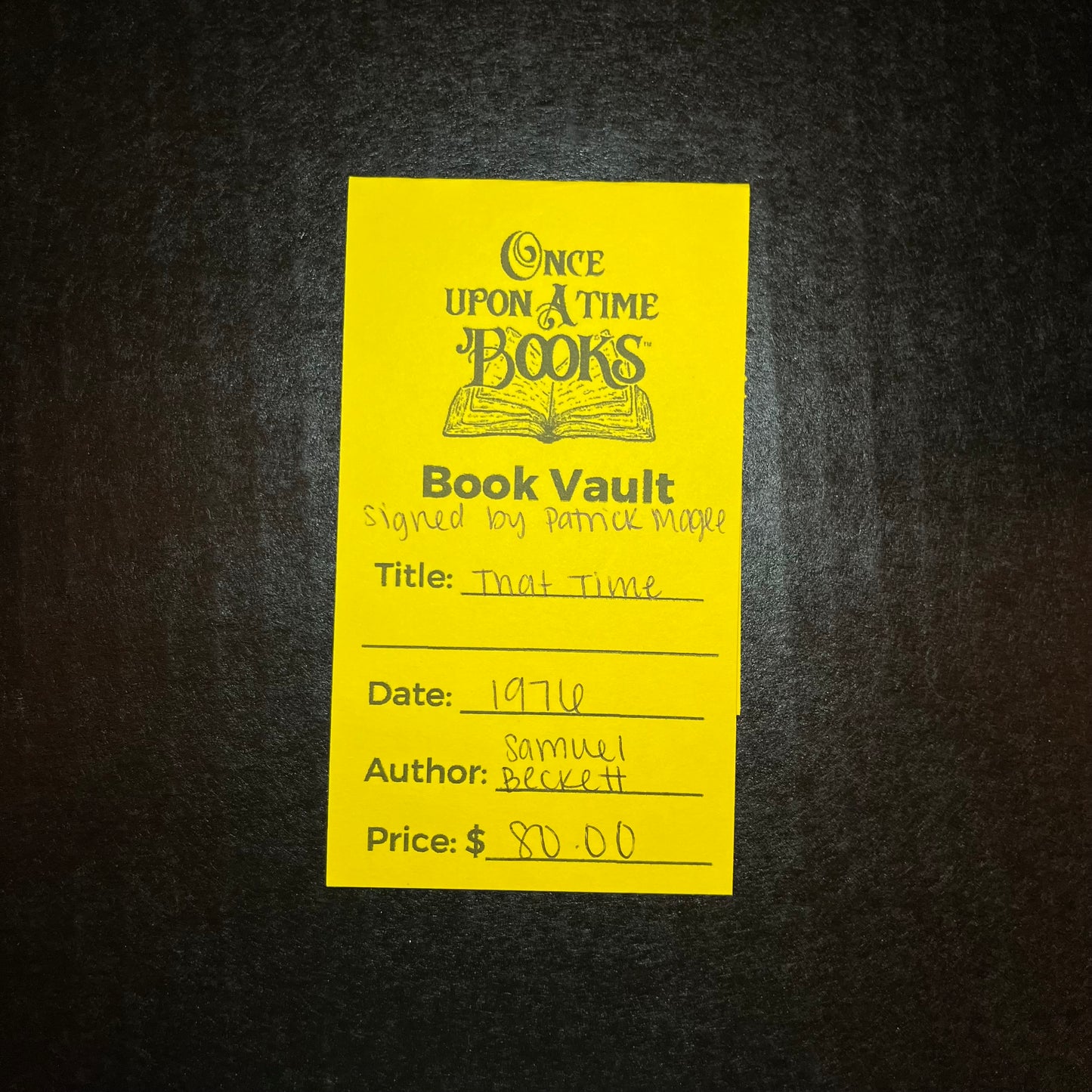 That Time - Samuel Beckett - Signed by Patrick Magee - 1976