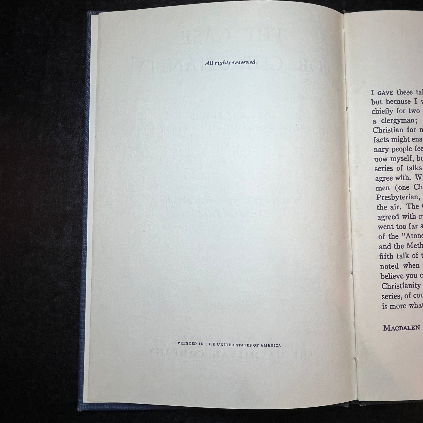 The Case for Christianity - C. S. Lewis - Reprint - 1953