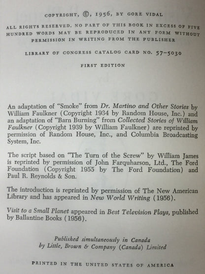 Visit to a Small Planet - Gore Vidal - 1st Edition - 1956