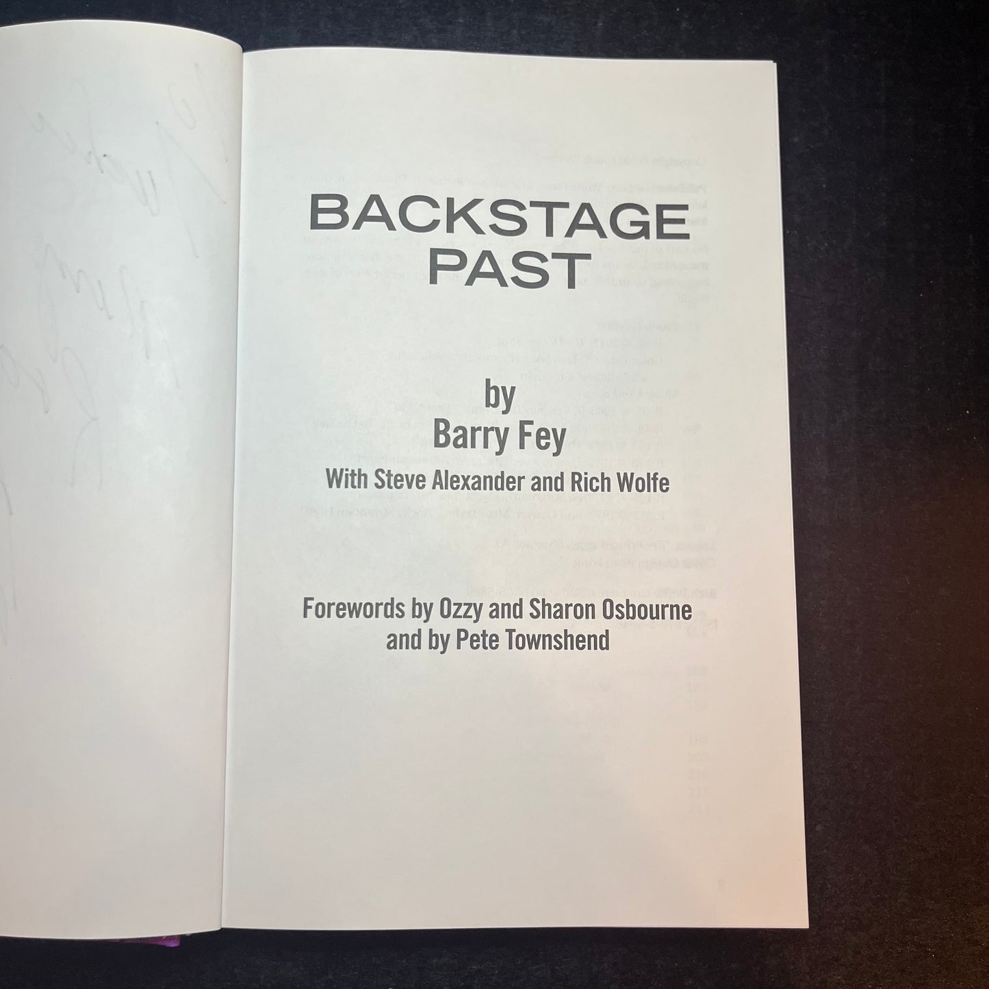 Backstage Past - Berry Fey with Steve Alexander and Rich Wolfe - Signed Copy - 2011