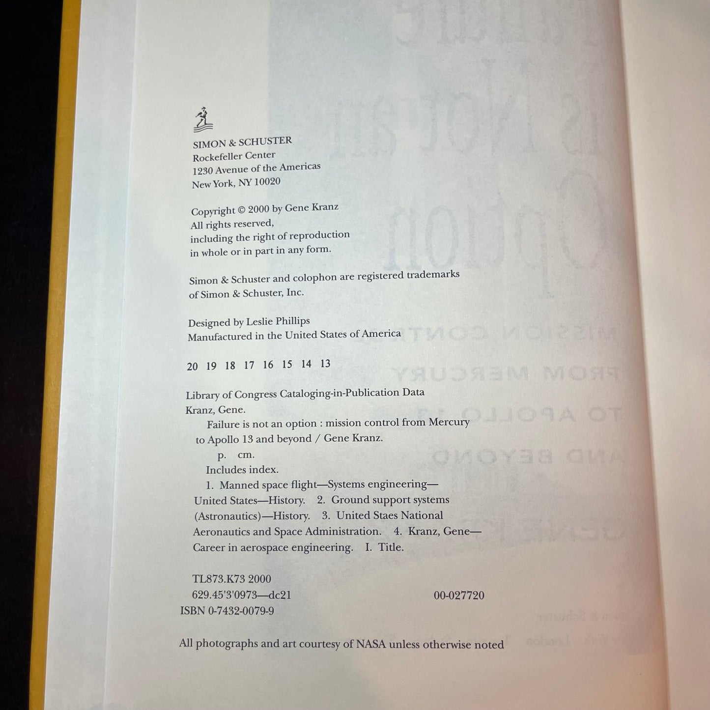 Failure Is Not an Option - Gene Kranz - Signed Copy - 13th Print - 2000