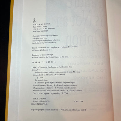 Failure Is Not an Option - Gene Kranz - Signed Copy - 13th Print - 2000