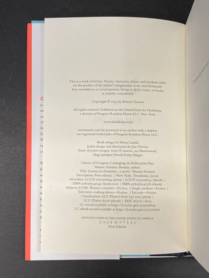 Lessons in Chemistry - Bonnie Garmus - First Edition - Signed - 2022