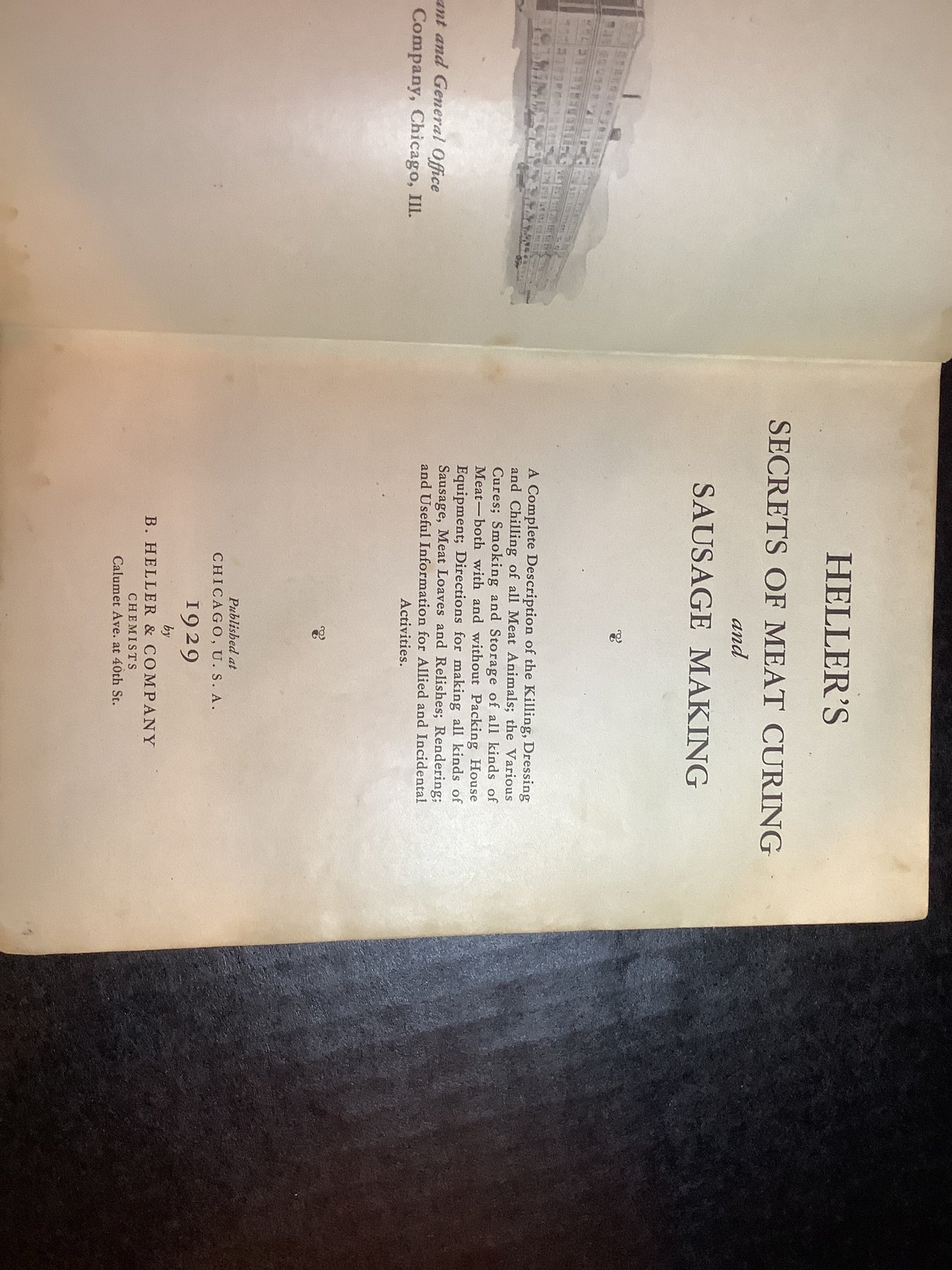 Heller's Secrets of Meat Curing and Sausage Making - B. Heller - 1929