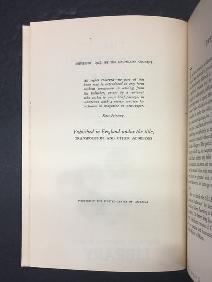 The Weight of Glory and Other Addresses - C.S. Lewis - 1st American Edition - Ex Library - 1949