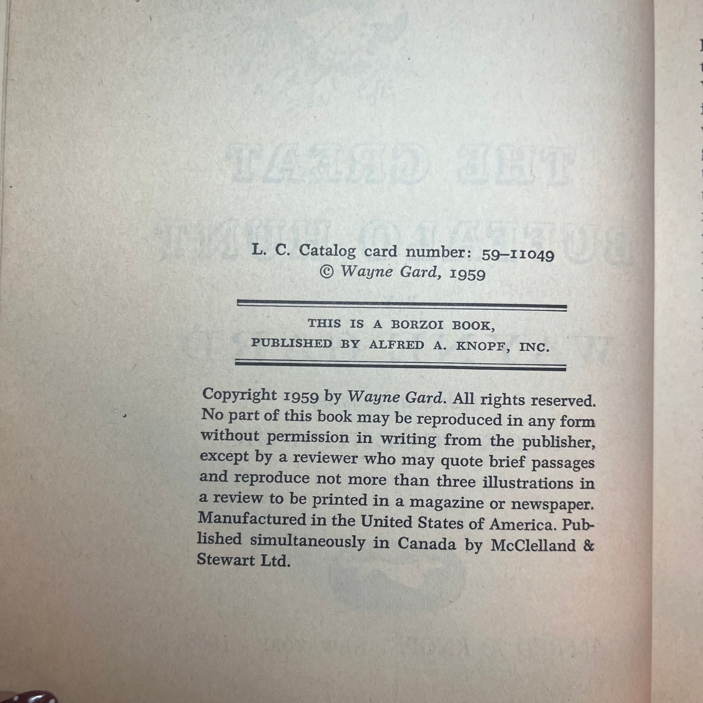 The Great Buffalo Hunt - Wayne Gard - 1960