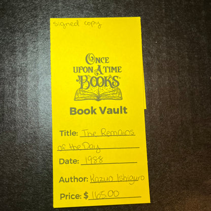 The Remains of the Day - Kazuo Ishiguro - Signed Copy - 1988
