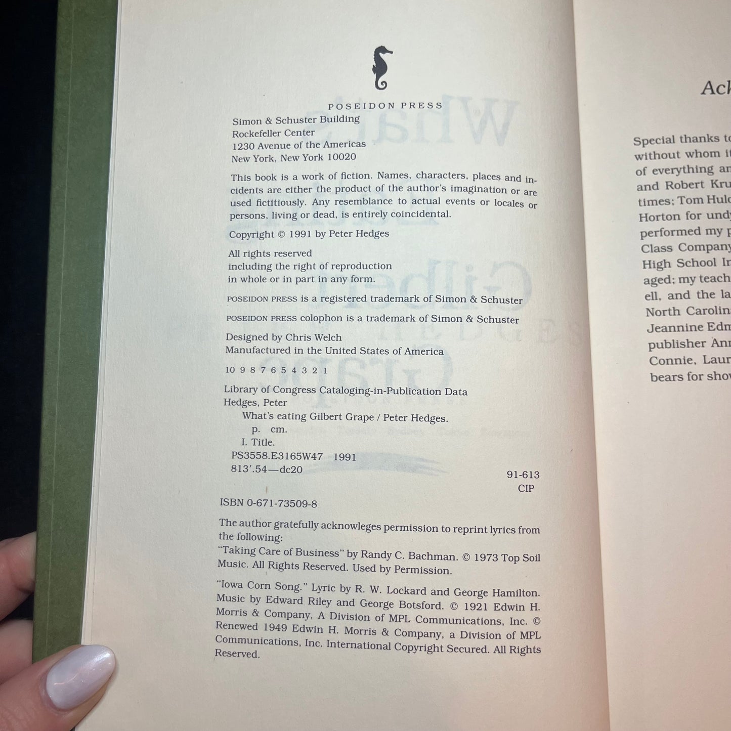 What's Eating Gilbert Grape - Peter Hedges - 1st Edition - 1991