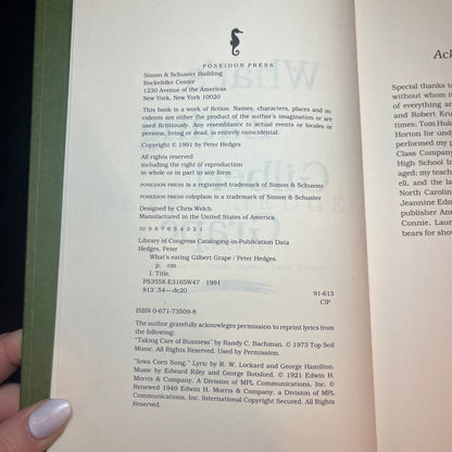 What's Eating Gilbert Grape - Peter Hedges - 1st Edition - 1991