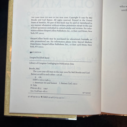 The 2000 Year Old Man in the Year 2000 - Carl Reiner and Mel Brooks - Signed Copy (Both Authors) - 1997