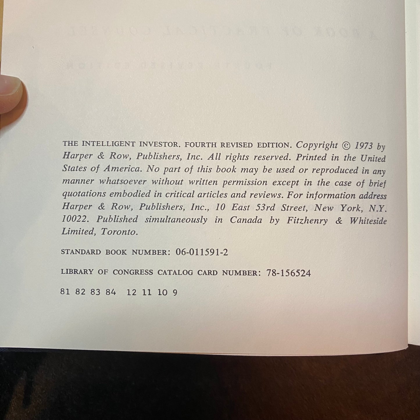 The Intelligent Investor - Benjamin Graham - Reprint - 1973