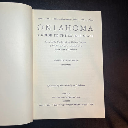 Oklahoma A Guide To The Sooner State - American Guide Series - 1947