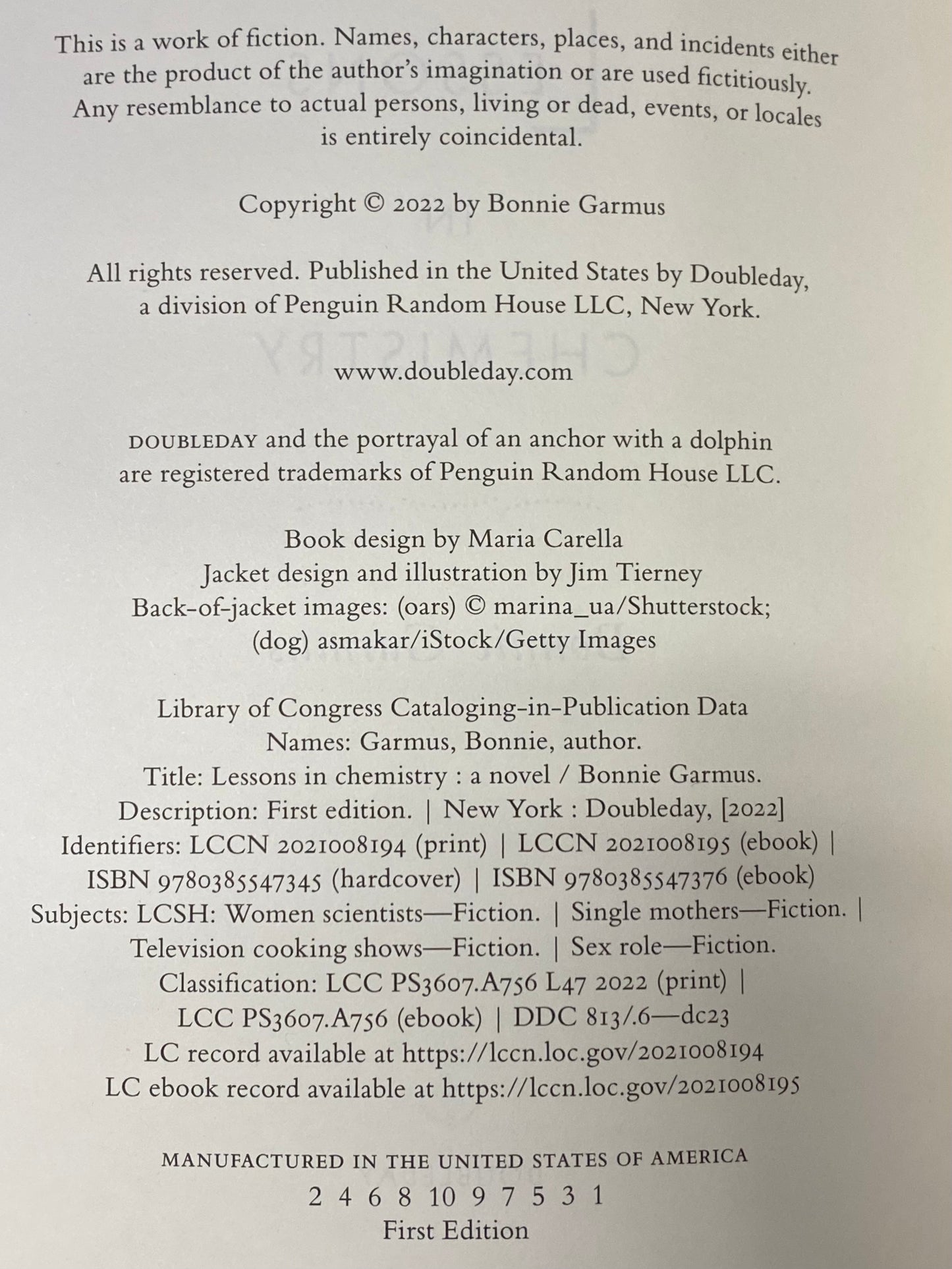 Lessons in Chemistry - Bonnie Garmus - First Edition - Signed - 2022