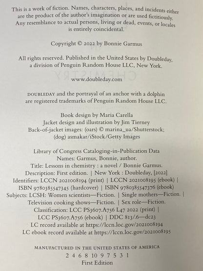 Lessons in Chemistry - Bonnie Garmus - First Edition - Signed - 2022