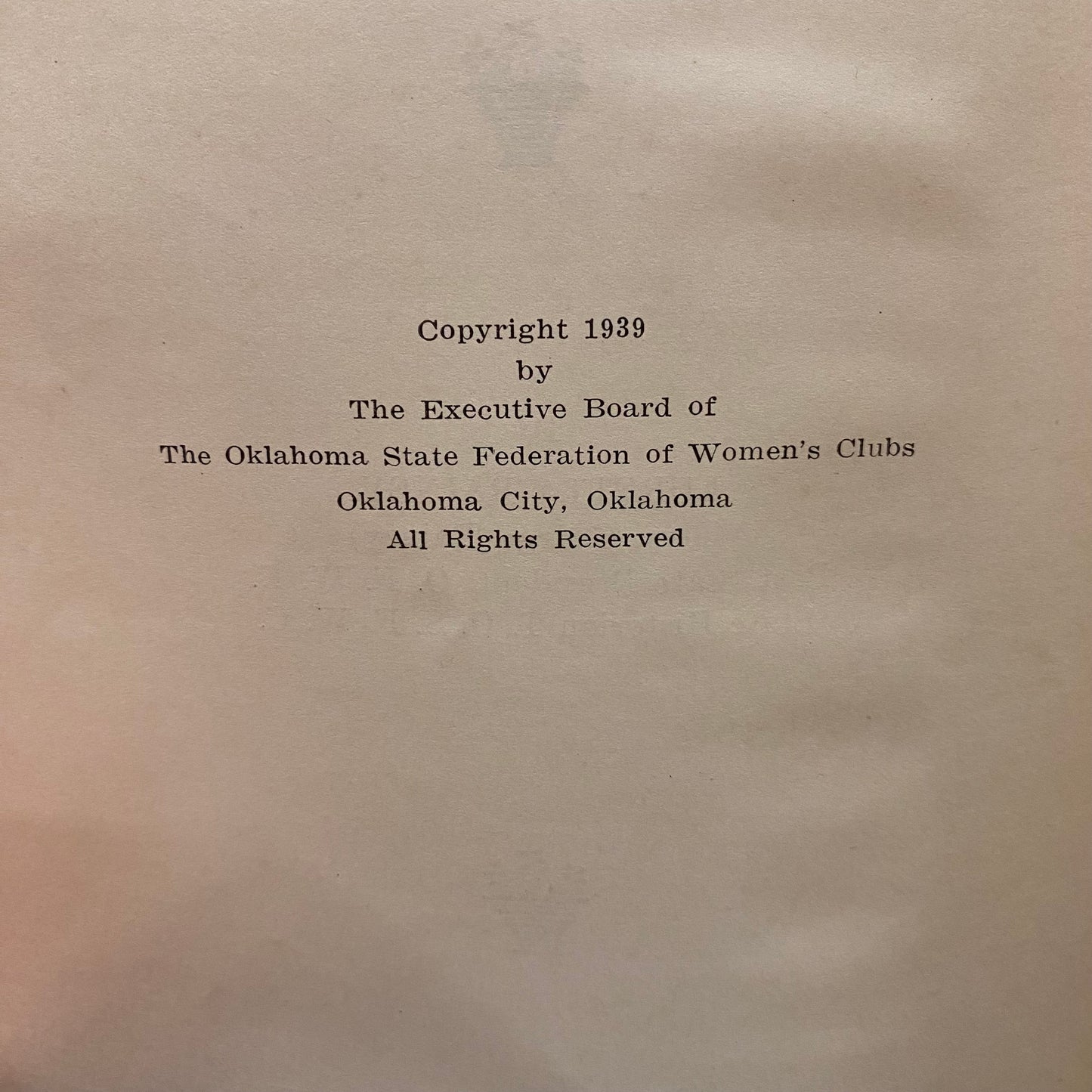 History of Oklahoma State Federation of Women's Club - Luretta Rainey - 1939