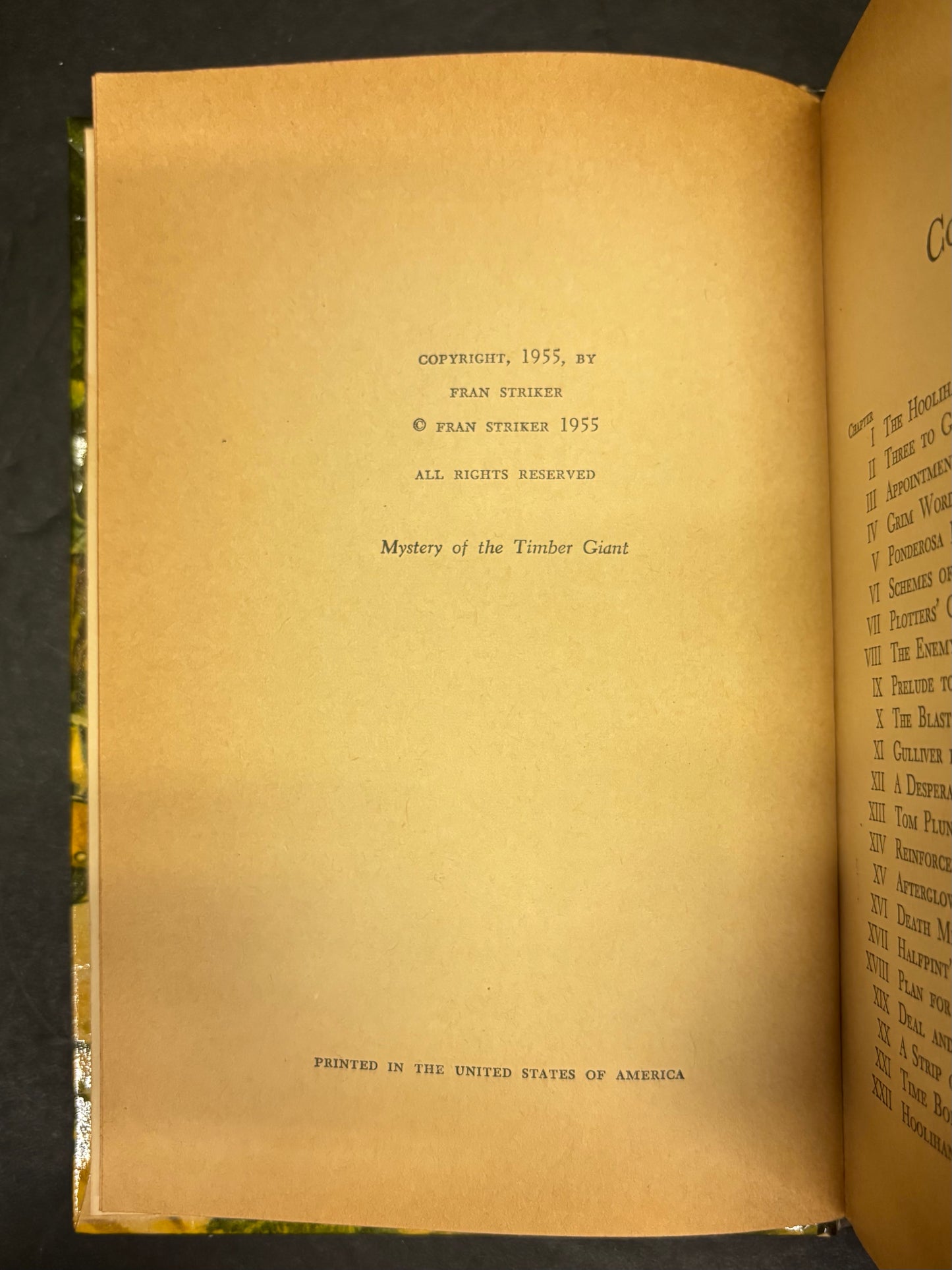 The Mystery of the Timber Giant - Fran Striker - 1st Edition - 1955