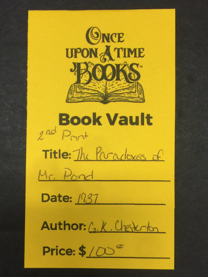 The Paradoxes of Mr. Pond - G.K. Chesterton - 2nd Print - 1937