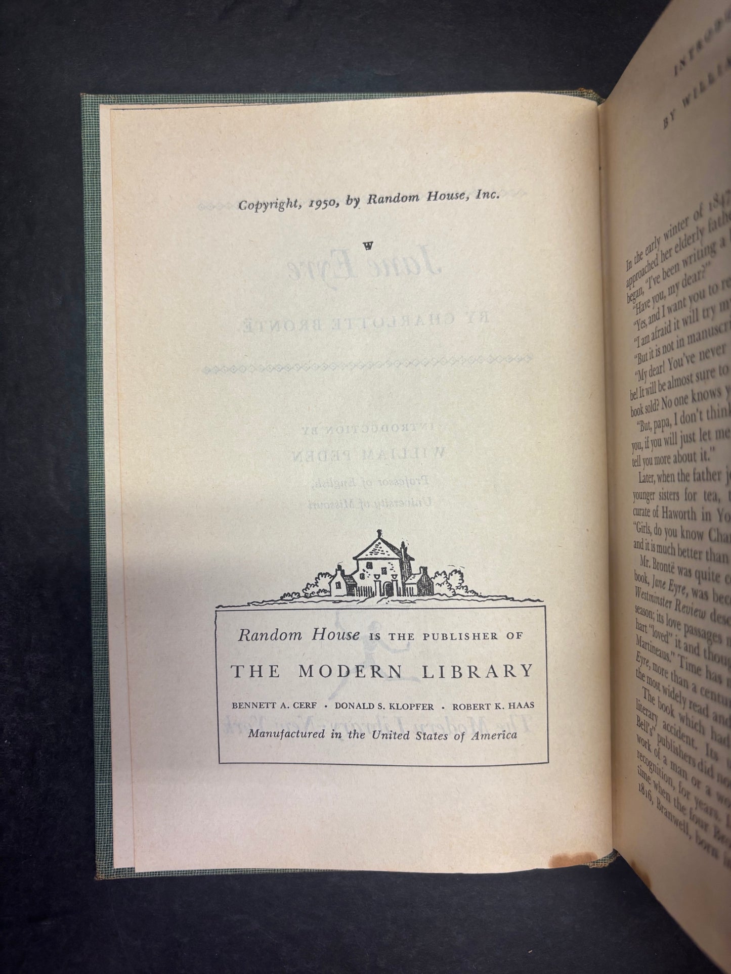 Jane Eyre - Charlotte Bronte - Modern Library - 1950