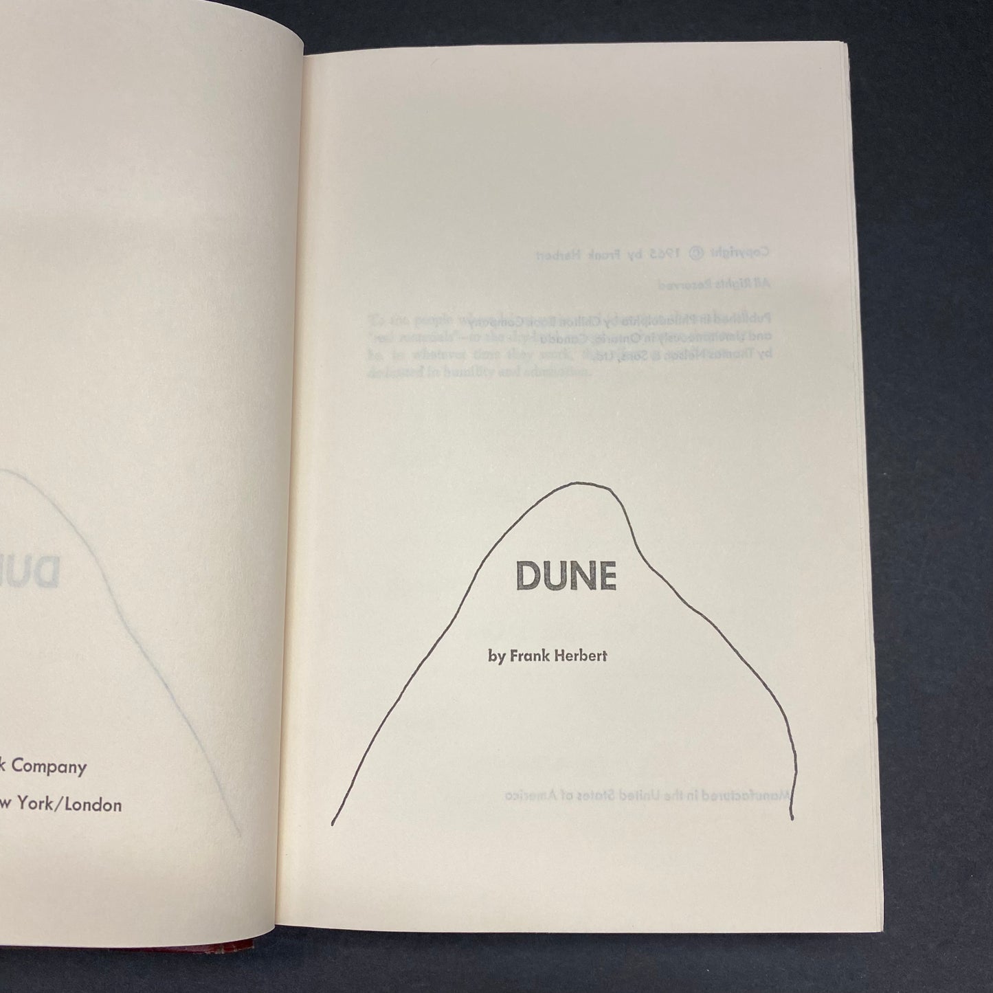 Dune - Frank Herbert - Early Book Club Edition - 1965