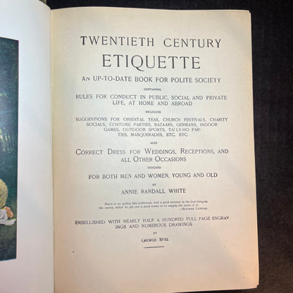 Etiquette : A Ready Manual For All Occasions - Annie Randal White - Twentieth Century - 1900