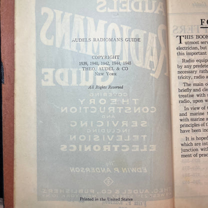 Audels Radiomans Guide - Edwin P. Anderson - 1948