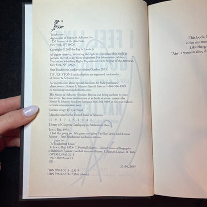 I Feel Like Going On - Ray Lewis - Signed - 2015