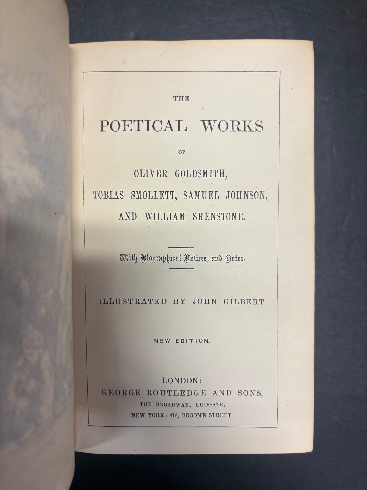 The Poetical Works of Oliver Goldsmith, Tobias Smollett, Samuel Johnson, and William Shenstone - Published by George Routledge and Sons - c. 1860