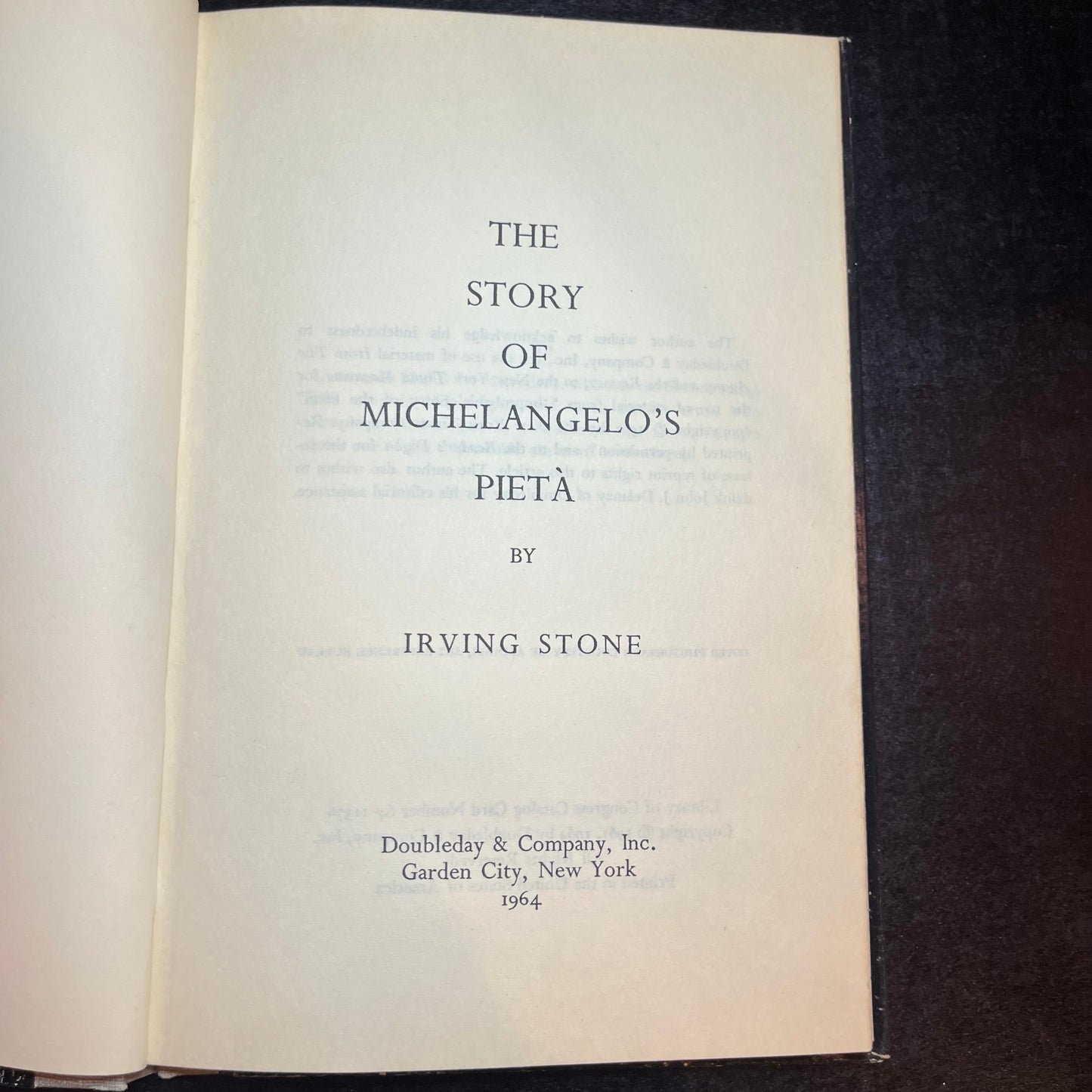 The Story of Michelangelo's Pieta - Irving Stone - World's Fair - 1964
