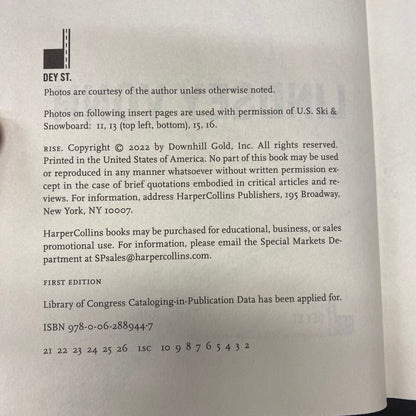 Rise - Lindsey Vonn - Signed - 1st Edition - 2022