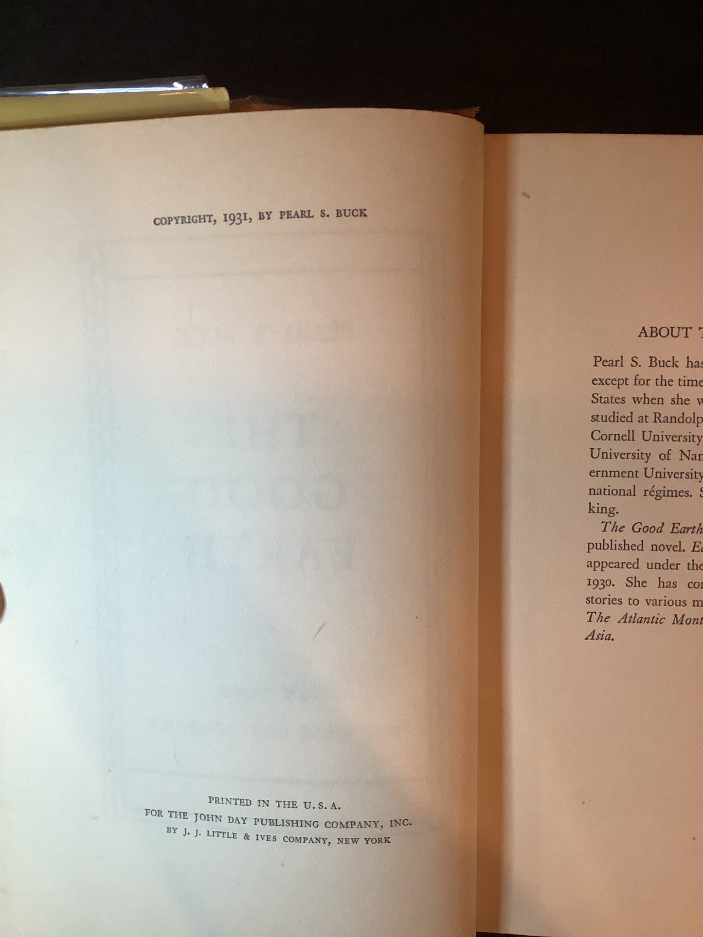 The Good Earth - Pearl S. Buck - 1st Edition - 1931