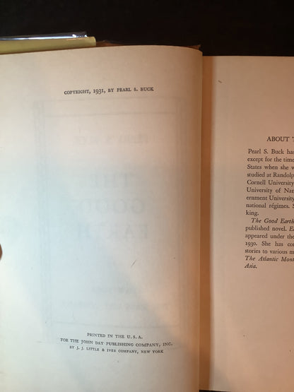 The Good Earth - Pearl S. Buck - 1st Edition - 1931