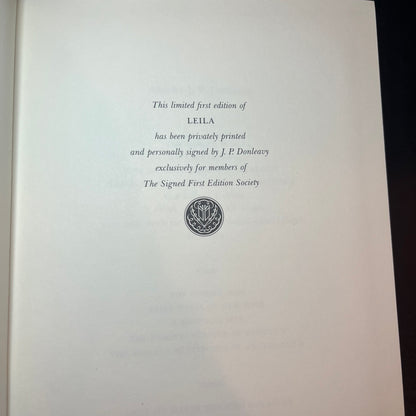 Leila - J.P. Donleavy - Signed Copy Easton Press - 1983