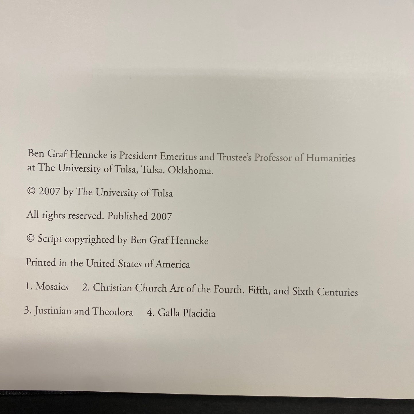 A Ravenna Mosaic - Ben Graf Henneke - Signed - 2007