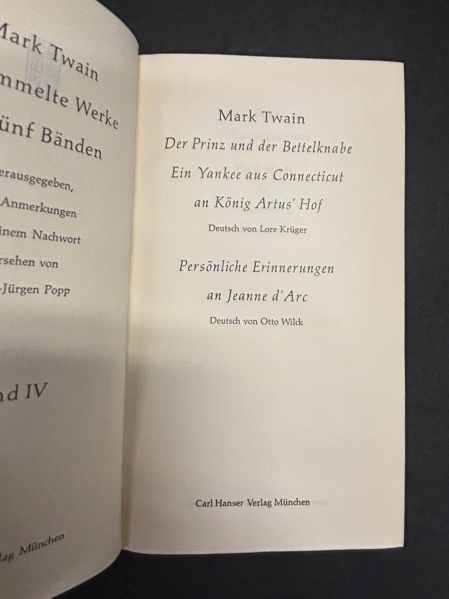 Mark Twain Gesammelte Werke - Mark Twain - 5 Volumes - 1967