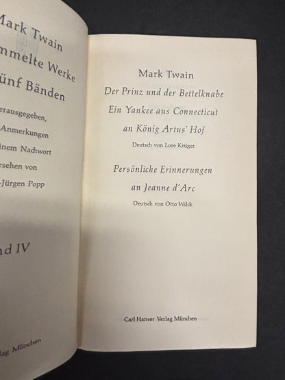 Mark Twain Gesammelte Werke - Mark Twain - 5 Volumes - 1967