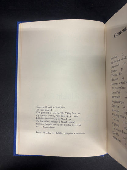 The Midnight Fox - Betsy Byars - Signed - 1968