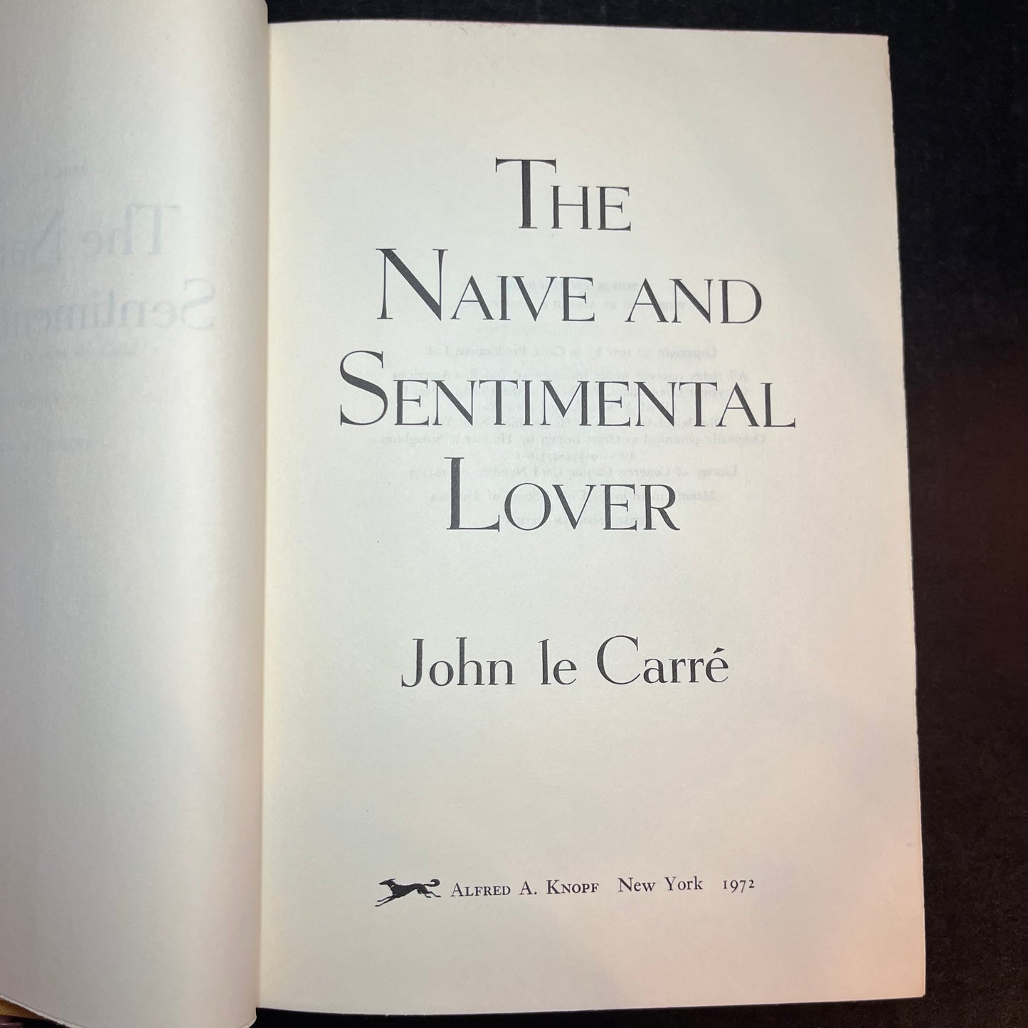 The Naive and Sentimental Lover - John Le Carre - First American - 1971
